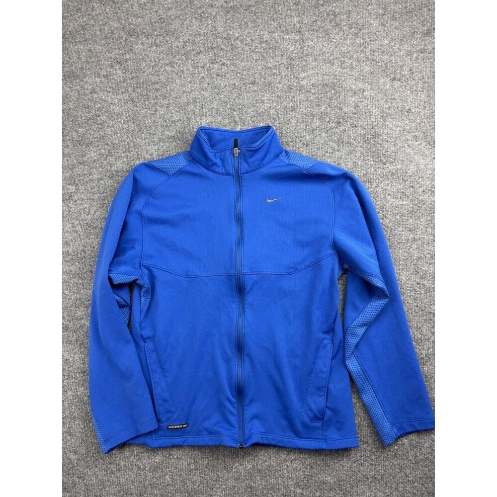 Nike Sphere Dry Jacket Men's M Blue Full Zip Track Mock Neck Pockets Athletic
